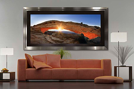 Double Framed acrylic face mount with linen mat